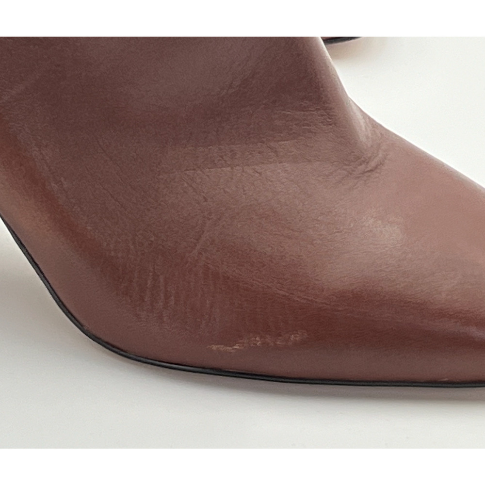 NEW ANN TAYLOR BROWN NORTH LEATHER BOOTIE ANKLE BOOTS SIZE 5.5 - Picture 9 of 10